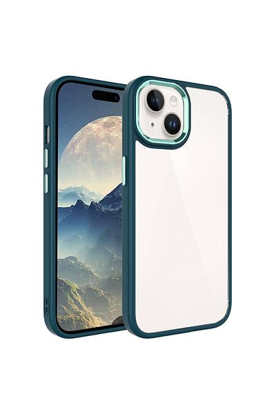 Cep Plus حافظة CPPL كروم متوافقة مع هاتف iPhone 15 - أخضر داكن