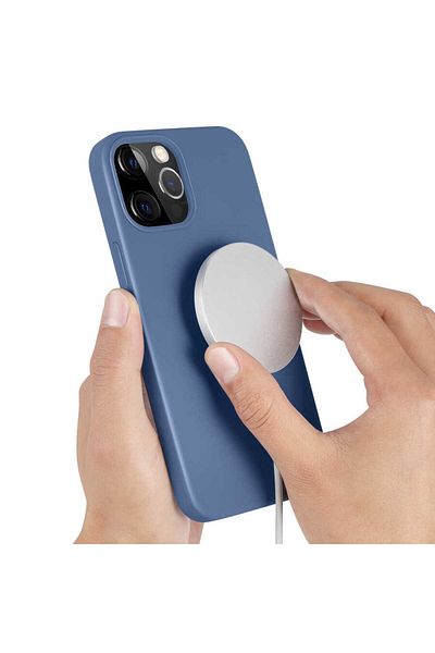 Cep Plus حافظة CPPL Silksafe اللاسلكية المتوافقة مع هاتف iPhone 12 Pro Max - أسود