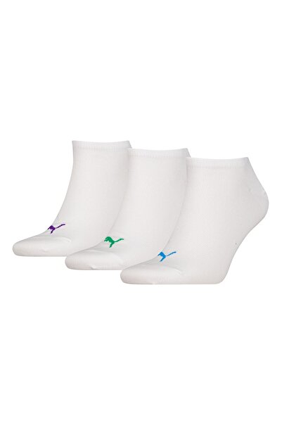 Puma , Unisex Ankle Socks - 3 Pairs, Green, White, Violet, Size 39-42