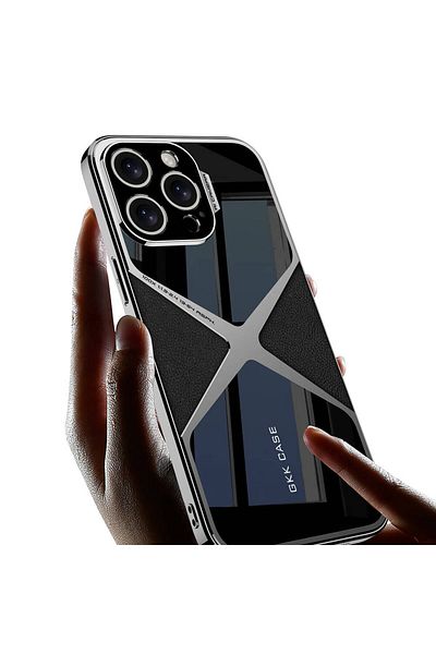 Cep Plus Apple iPhone 15 Pro Case Ultra-Thin Camera Protection Pc + Leather Back Surface Cppl X-Pro Cover-Titanium-