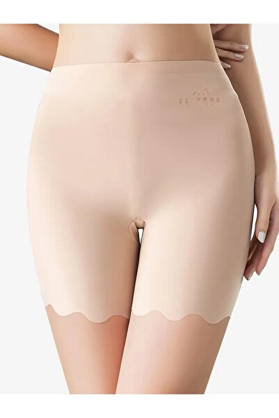ETEKCITY Lazer Kesim Dikişsiz Kadın Boxer / Şort Ten Renk