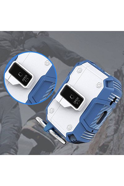 Cep Plus حافظة Air-Pods Pro 2 CPPL Airbag 35 مقاومة للصدمات مع زر - أزرق