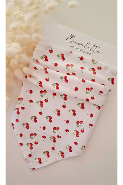 Miccolatte Baby Girl and Child Fruit Patterned Poplin Fabric Tie Triangle Bandana (Single)