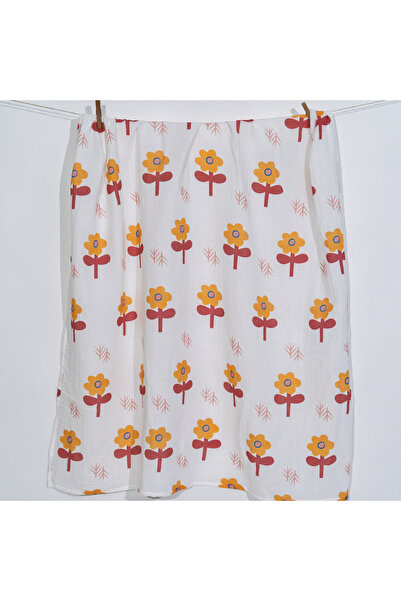 itsybitsy بطانية أطفال موسلين بيج فلاور ليمون، 70x70 سم