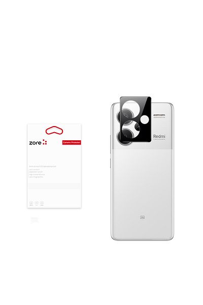 Cep Plus Xiaomi Redmi Note 13 Pro Plus 5G متوافق مع زجاج الكاميرا ثلاثي الأبعاد CPPL - أسود