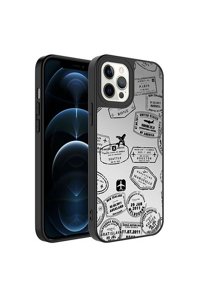 Cep Plus حافظة مرآة CPPL لامعة متوافقة مع iPhone 12 Pro مع حماية للكاميرا - للسفر