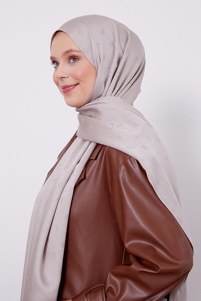 İLKYAZ LEVİDOR LVD Τυπωμένο Ζακάρ Σάλι Light Mink