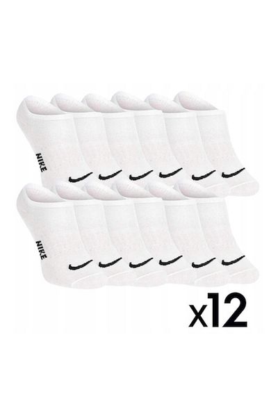 Nike Short Socks 12 Pairs 100% Cotton White 36-41
