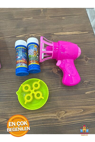 PapatyamPartiEvi Pembe renk pilli köpük Tabancası - Pilli Köpük Tabanca Pembe...