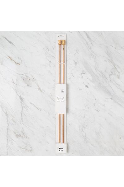 MBB ETİCARET La Mia Whitewood 4 mm 36 cm Wood Knitting Skewer