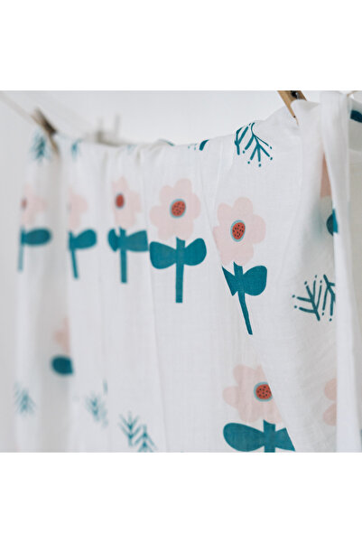 itsybitsy زهرة كبيرة، بطانية موسلين للأطفال، 70x70 سم