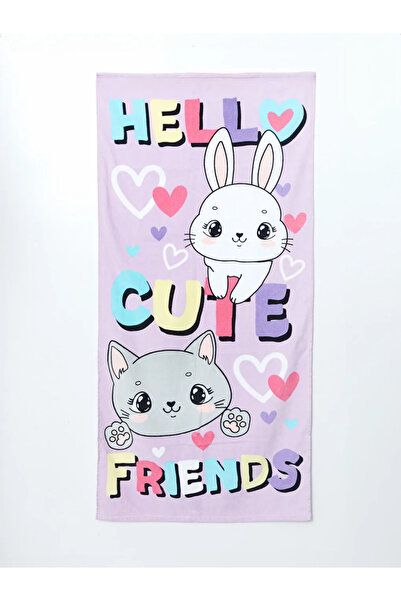 LC Waikiki LCW HOME Lila Hello YEBU Kitty Štampano Djevojački peškir za plažu...