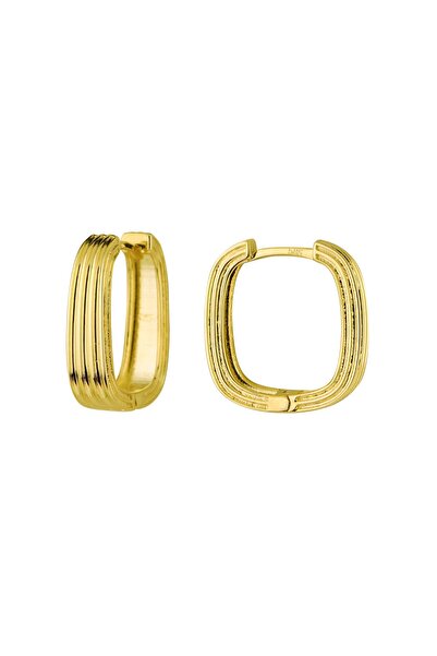GOLDKUPE 14 Ayar Altın Kare Halka Küpe 6,22 gr