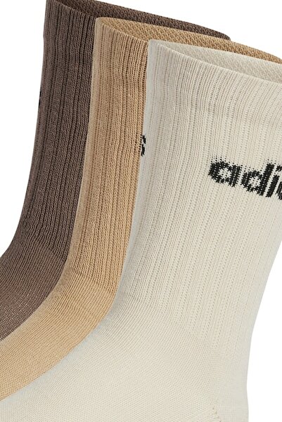 Adidas Sportswear Set of long unisex socks with stripes - 3 pairs, Brown, Light beige, 43-45