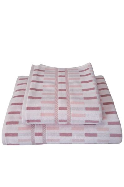 Özdilek Mirza Bath Towel Set 2-Piece Pink (50X90Cm+90X150)