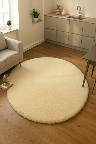SOFT DECOR Modern Yuvarlak şekilli Salon Halısı Çocuk Odası Yolluk Kaymaz Tab...