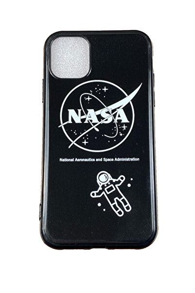 OEM Carcasă compatibilă cu iPhone 11, Carcasă din silicon sidef, NASA, Negru, Alb