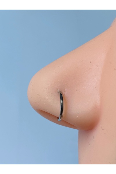kurukafagift 316L Cerrahi Çelik Paslanmaz Hızma Tam Halka Piercing 8 mm