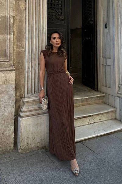 Varyete Padded Pleated Belt Detail Dress