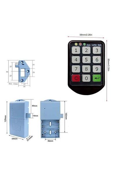 Zibox قفل خزانة درج أسود بكلمة مرور PowerMaster PM-26724 (عبوة من قطعتين)