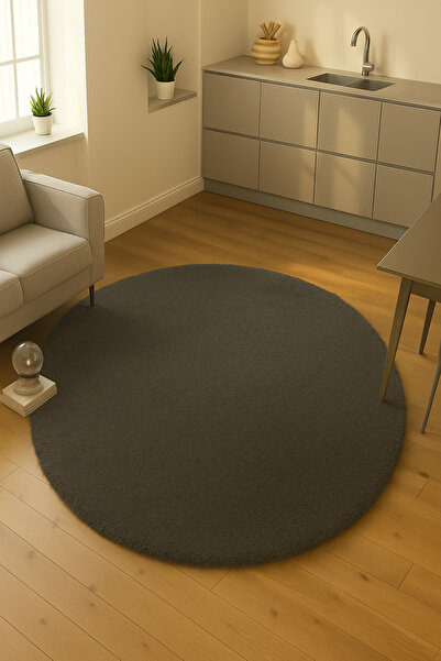 SOFT DECOR Modern Yuvarlak şekilli Salon Halısı Çocuk Odası Yolluk Kaymaz Tab...