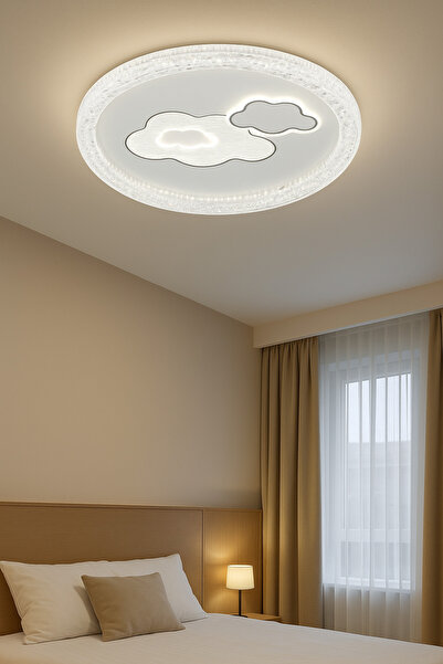 Led A++ Plafonyer Tavana Yapışık Kumandalı Avize 3 Renk (BEYAZ,SARI,G.IŞIĞI).