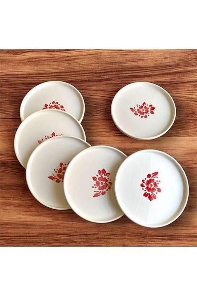 Nokta Set Breakfast 6 Persons Rose Decor Tokyo Series 6 Pieces 19cm
