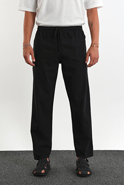 Redline Defy Men's Comfortable Fit Linen Look Trousers Mnt-Beige-Syh