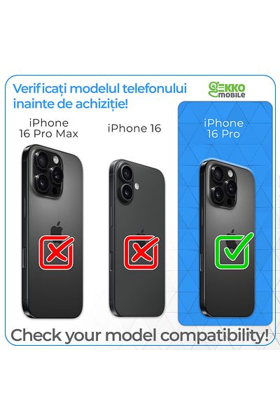 Gekko Mobile Clear Case for iPhone 16 Pro, Ultrathin, dedicated cutouts for lenses, 0.3mm, Transparent