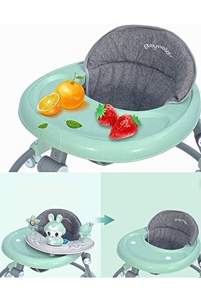 Generic Baby Walkers O Leg Anti Rollover Trolleys, Baby Can Sit On Adjustable Walkers, Green