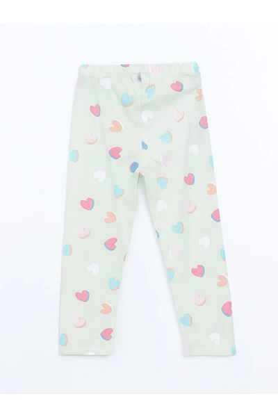 LC Waikiki Lcw Kids Green Elastic Waist Printed Girls' Pajama Bottoms