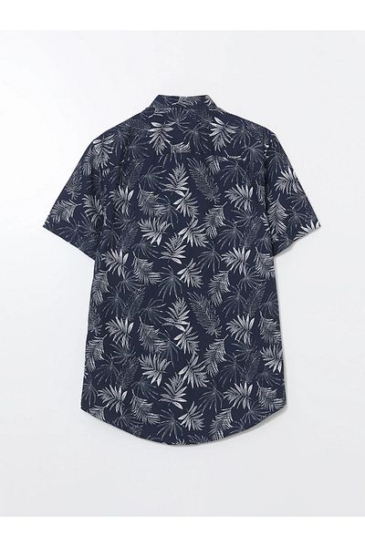 LC Waikiki Regular Fit Short Sleeve Patterned Poplin Men's Shirt