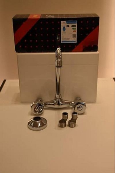 fitto Wall-Mounted Kitchen Sink Mixer by - 360-Degree Rotation, Dual Cross Handles, Stylish and Dura