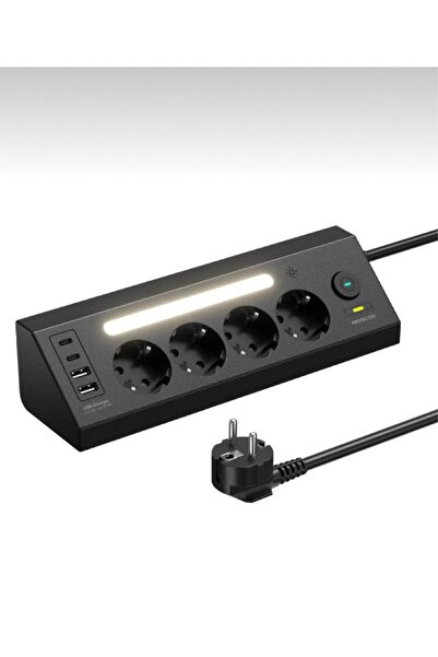 fortrek Gece Lambalı Akım Korumalı Çoklu Priz Ftr-22