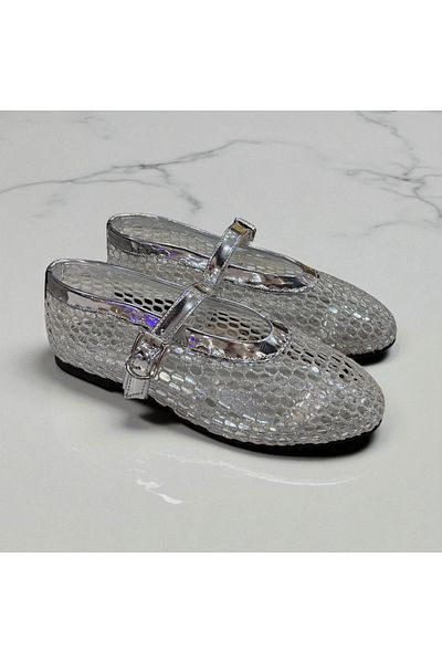 runa shoes Silvery Mesh Ballerina
