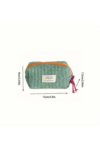 Accessories Hei Purple Gingham Pencil Case Mini Makeup Bag 15X9 cm