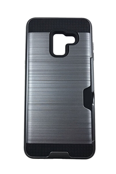 OEM Carcasă compatibilă cu Galaxy A8(2018), A530, Carcasă din plastic și silicon, Suport pentru card, Gri