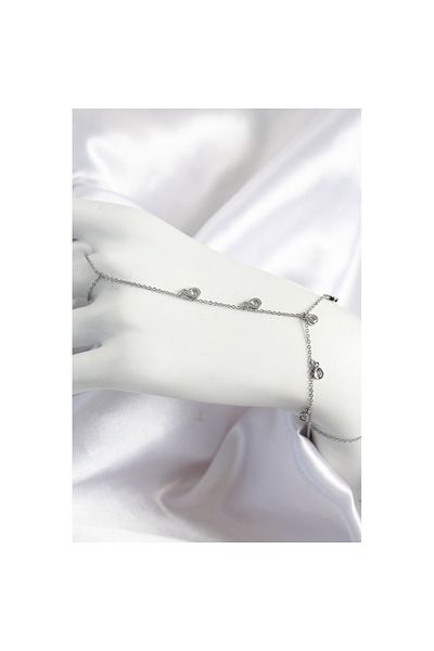 Skygo Brass Zircon Stone Dangle Drop Model Silver Color Women's Shahmeran - Tj-Sn704