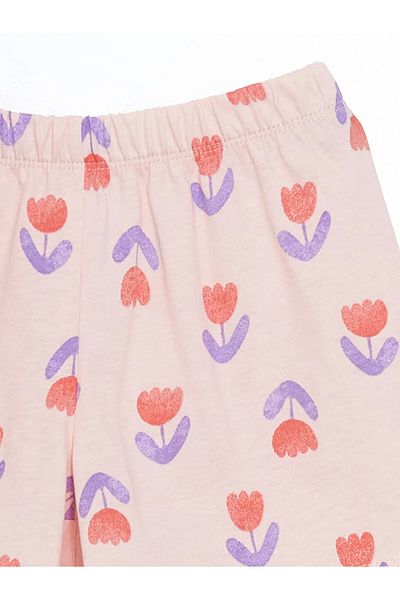 LC Waikiki Lcw Kids Pink Elastic Waist Floral Girl's Pajama Bottom