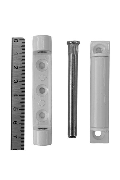 ERTEMI PVC Plastik Pencere ve Kapılar için Metal Menteşe, 75mm Kısa Tip, Beyaz