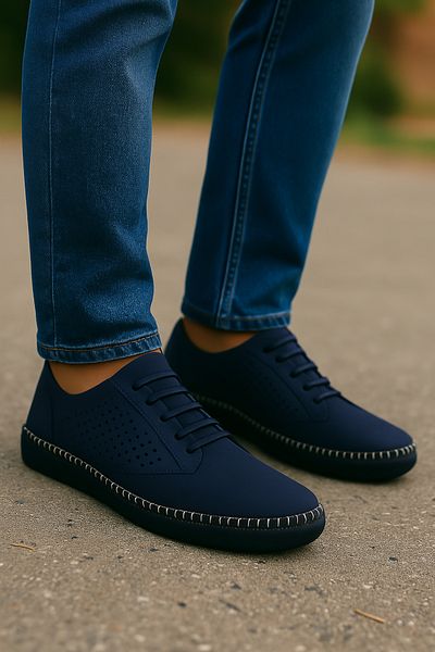 Growish Gr0336 Genuine Nubuck Leather Stitched Lightweight Poly Sole Men's Sneaker Sports Shoes
