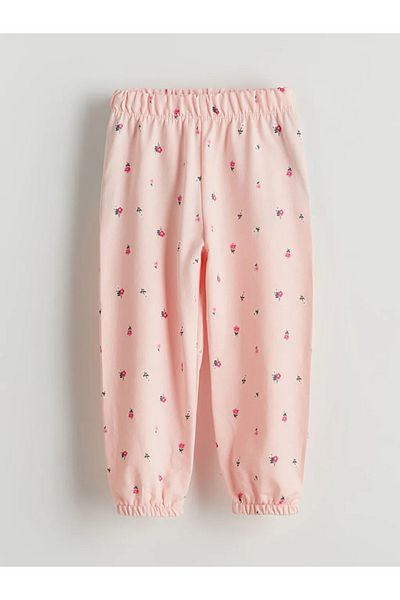 LC Waikiki Lcw Eco Pink Elastic Waist Floral Girls' Sleepwear Bottom