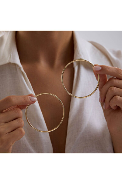 Sembol Gold 14K Altın Halka Küpe 1.8 mm 6.5 cm