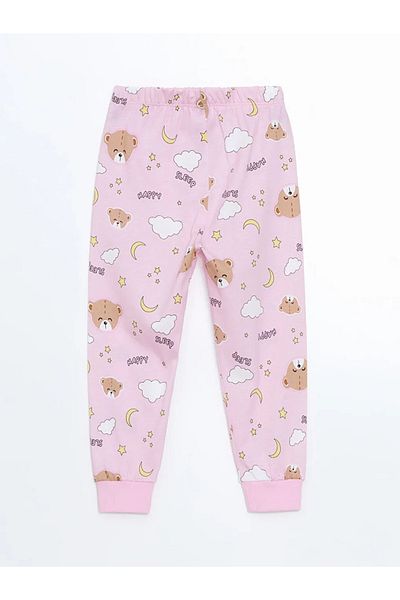 LC Waikiki Lcw Kids Pink Elastic Waist Printed Girls' Pajama Bottoms