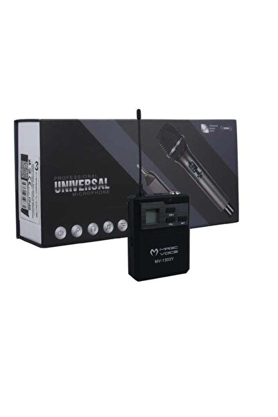 Genel Markalar MagicVoice MV-1303Y UHF 1 Yaka + 1 Headset Kablosuz Profesyonel Telsiz Mikrofon