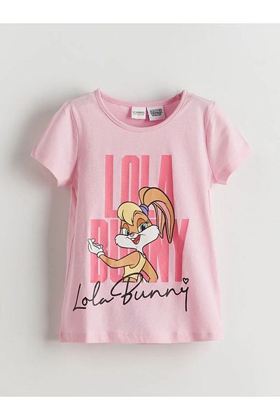 LC Waikiki Lcw Kids Pink Lola Bunny Printed Girls's Shorts Pajamas Set