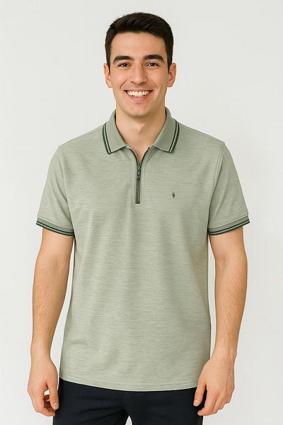 CLASSİCS MEN Zamur Men Slim Fit Men's Short Sleeve Polo Neck Tshirt - 7354