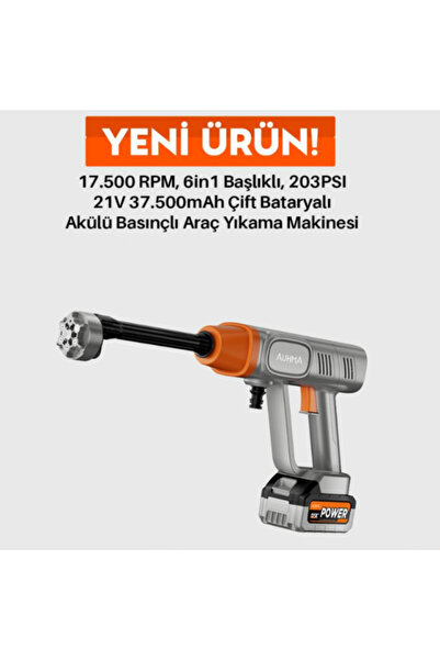 Dynego Akülü Basınçlı Araç Yıkama Makinesi – 17.500 RPM, 6 in 1 Başlıklı Güçlü Temizlik