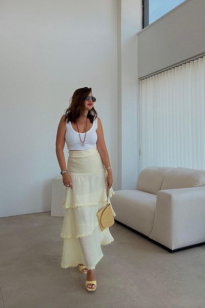 ELVAN TOLON Yellow Lace Skirt