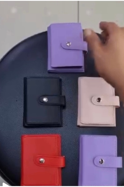 ATK محفظة حامل بطاقات الأكورديون باللون الأسود مع حجرة لوضع النقود